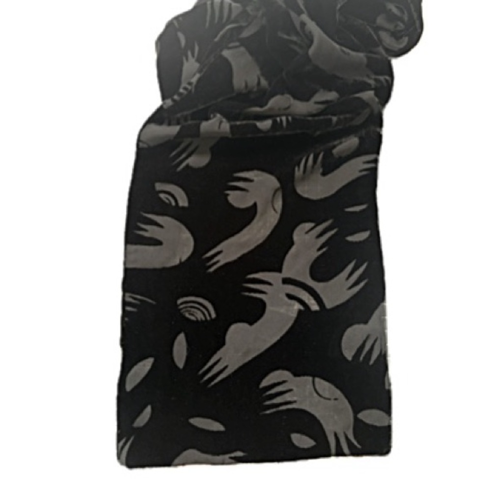 Georgina von Etzdorf Black Velvet Burnout Silk Pile for Liberty Rectangle Scarf